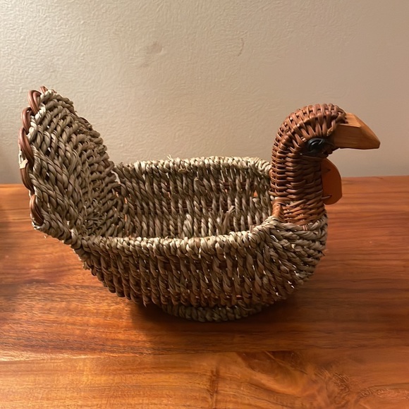 Wicker turkey basket thanksgiving table setting autumn decor vintage - Picture 5 of 9